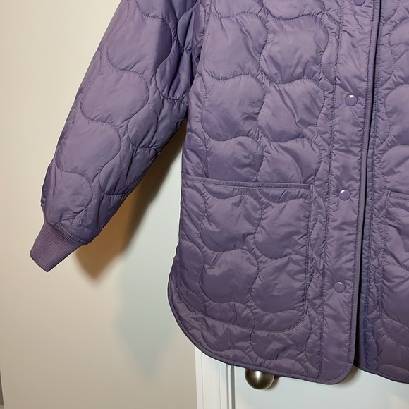 Madewell quilted oversized lightweight bomber jacket in Smokey grape - Picture 5 of 9